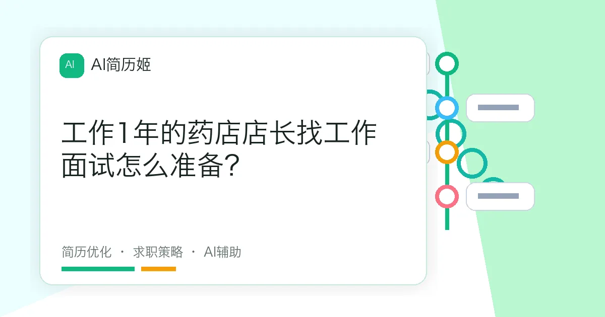 工作1年的药店店长找工作面试怎么准备？