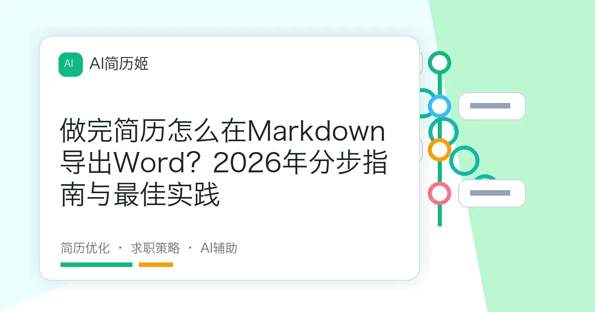 做完简历怎么在Markdown导出Word？2026年分步指南与最佳实践