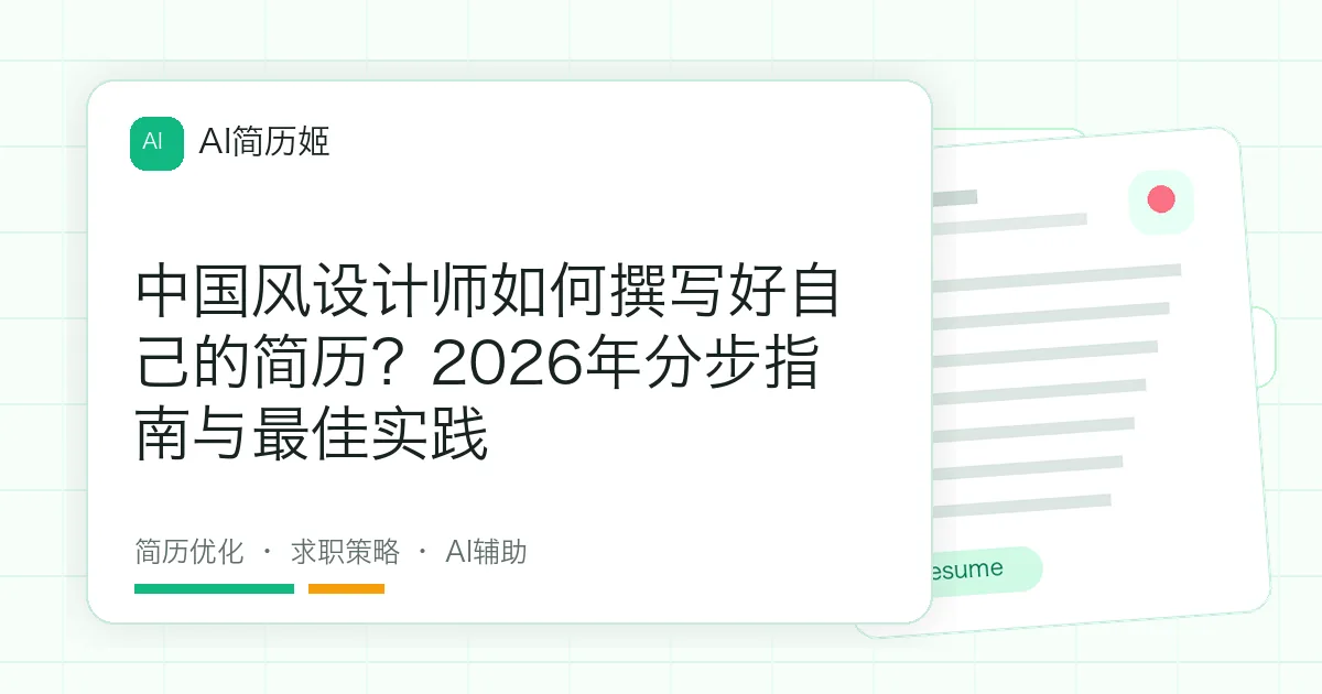 中国风设计师如何撰写好自己的简历？2026年分步指南与最佳实践