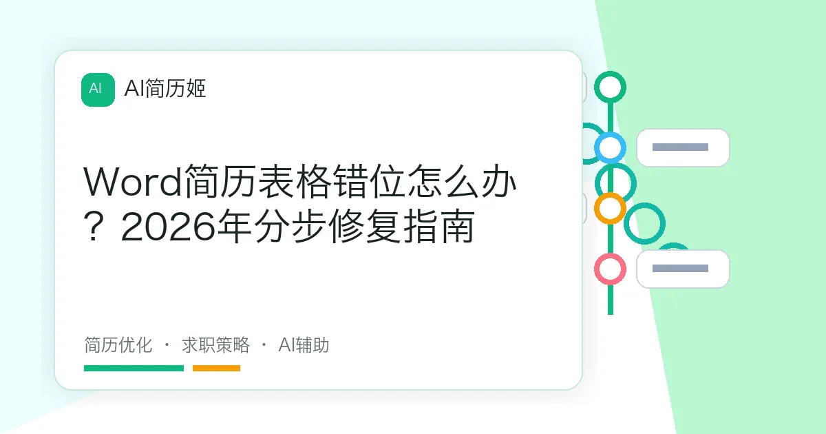 Word简历表格错位怎么办？2026年分步修复指南