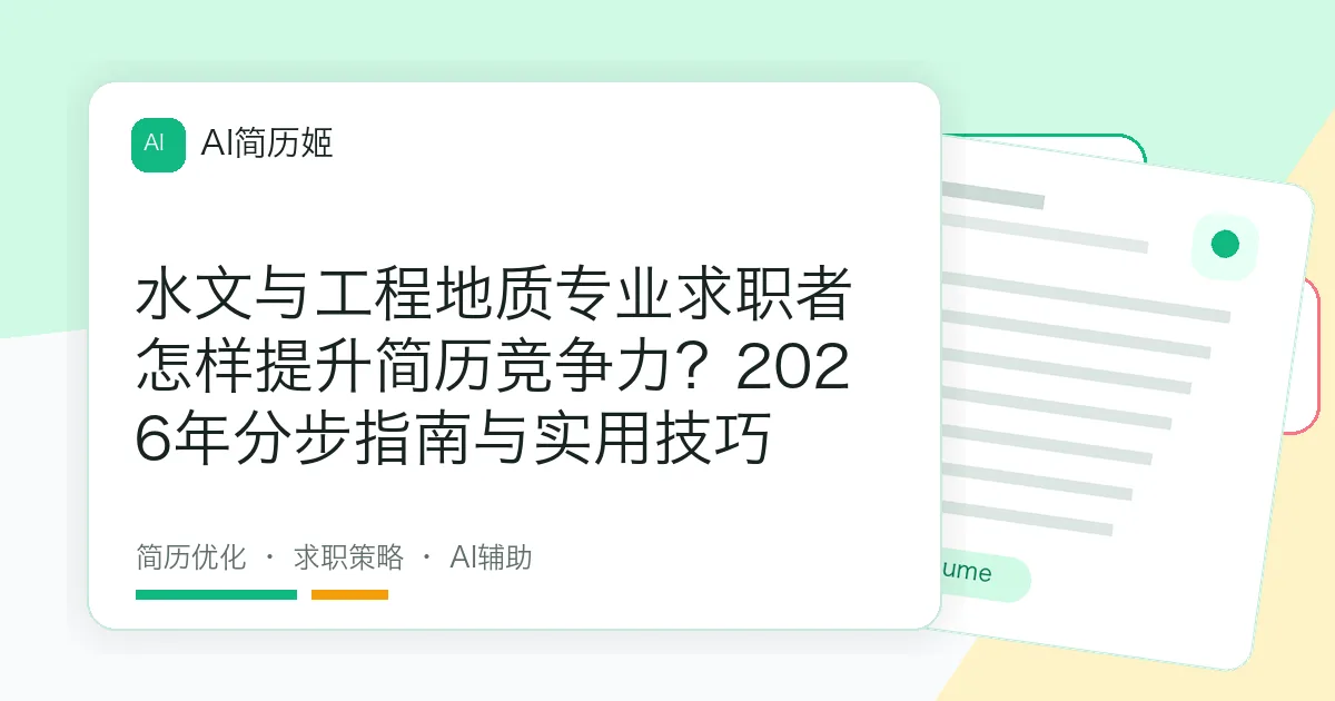 水文与工程地质专业求职者怎样提升简历竞争力？2026年分步指南与实用技巧