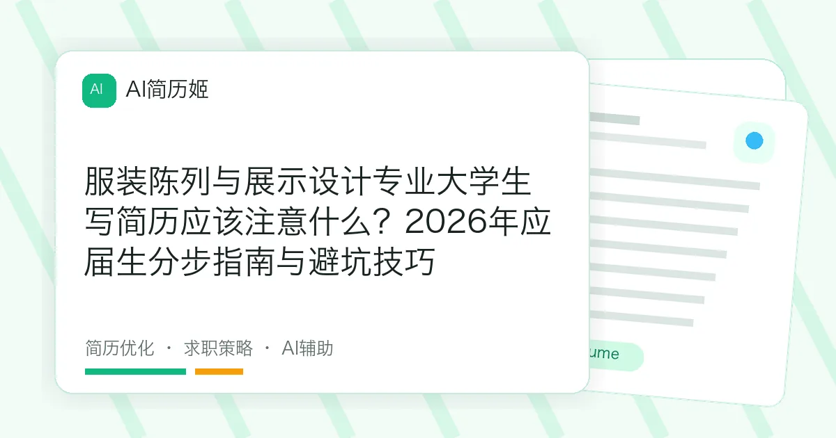 服装陈列与展示设计专业大学生写简历应该注意什么？2026年应届生分步指南与避坑技巧