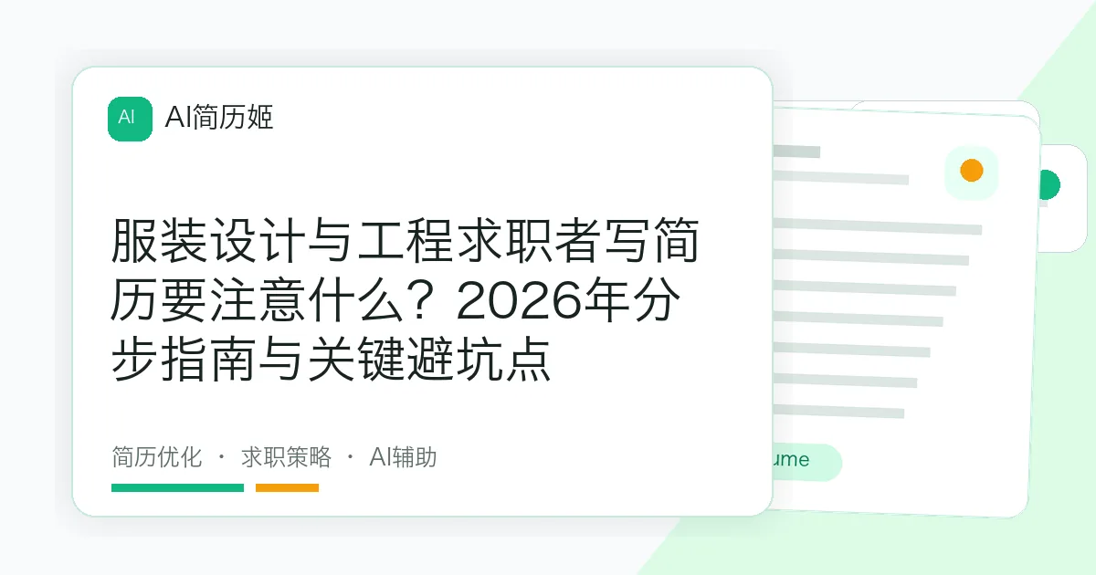 服装设计与工程求职者写简历要注意什么？2026年分步指南与关键避坑点