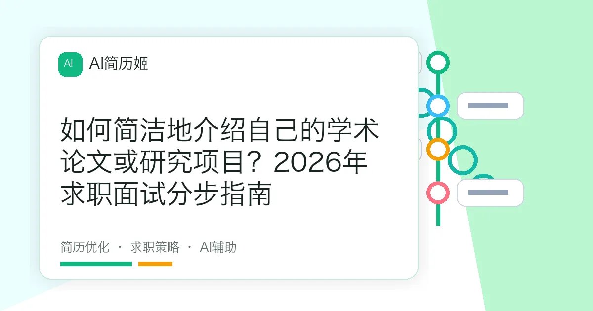 如何简洁地介绍自己的学术论文或研究项目？2026年求职面试分步指南
