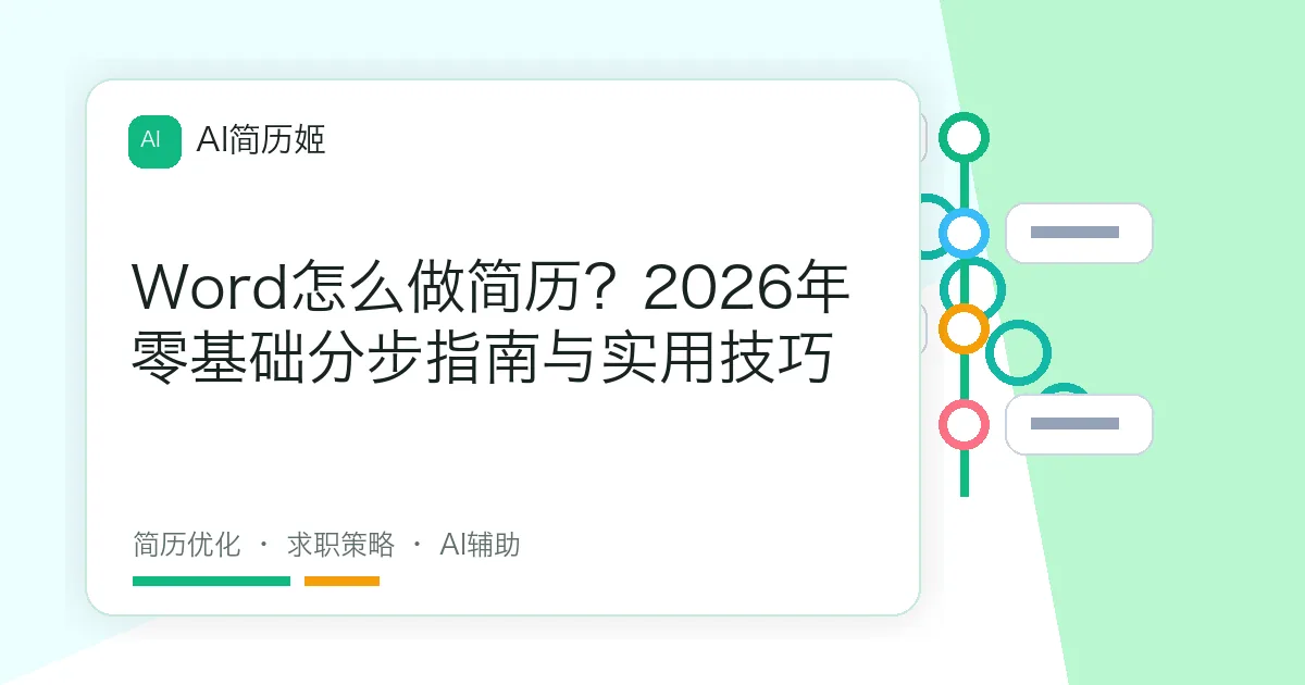 Word怎么做简历？2026年零基础分步指南与实用技巧