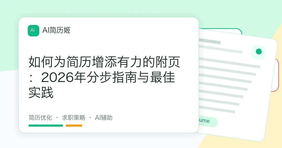 如何为简历增添有力的附页：2026年分步指南与最佳实践