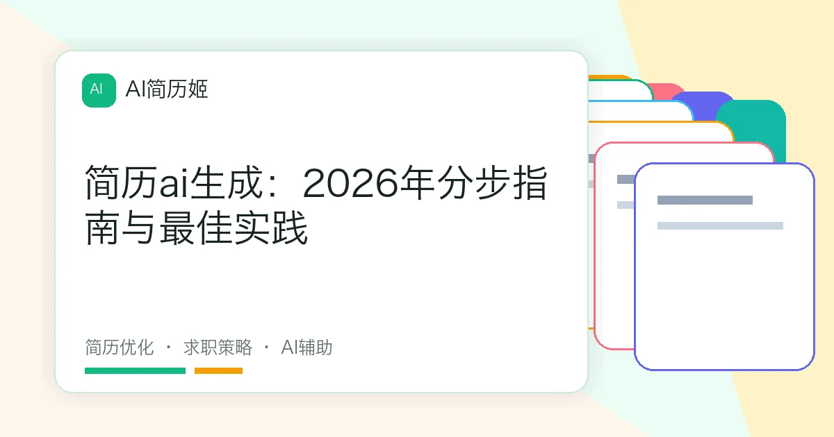 简历ai生成：2026年分步指南与最佳实践