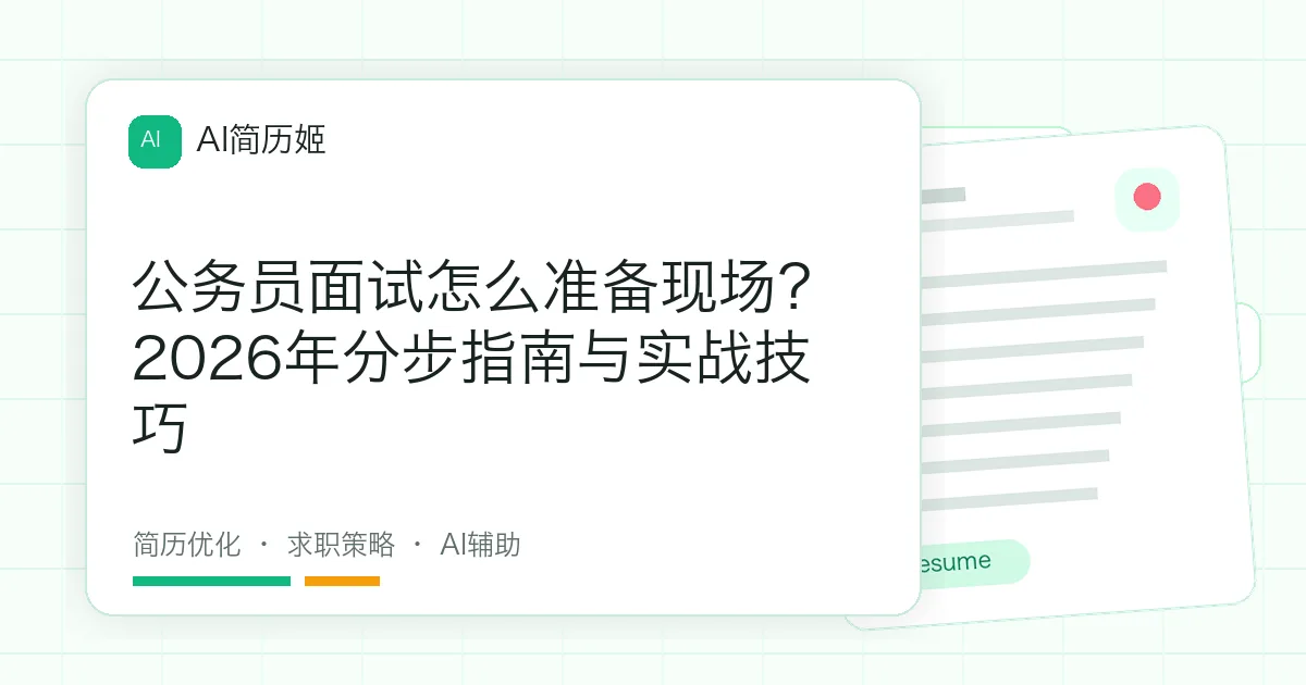 公务员面试怎么准备现场？2026年分步指南与实战技巧
