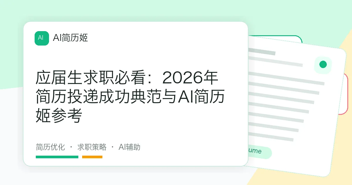 应届生求职必看：2026年简历投递成功典范与AI简历姬参考