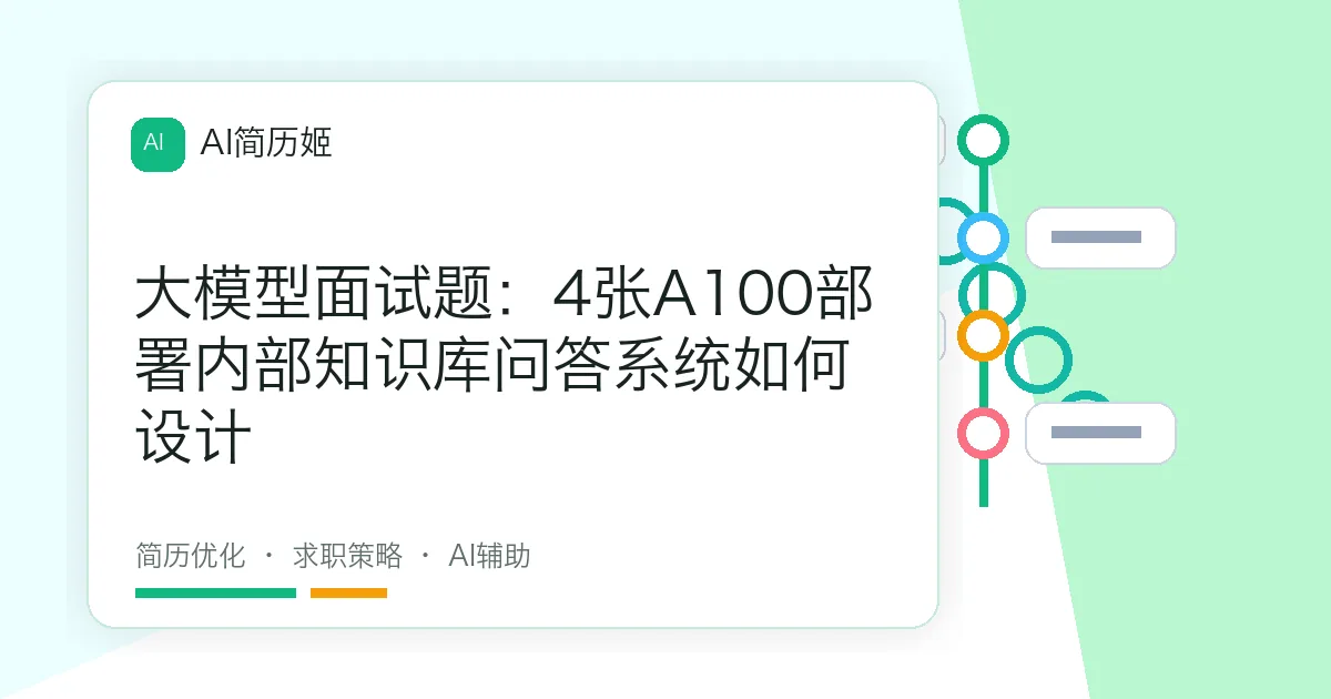 大模型面试题：4张A100部署内部知识库问答系统如何设计