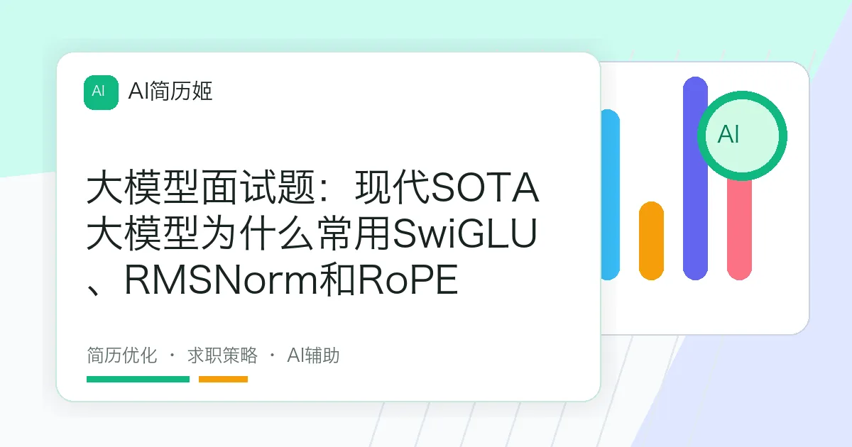 大模型面试题：现代SOTA大模型为什么常用SwiGLU、RMSNorm和RoPE
