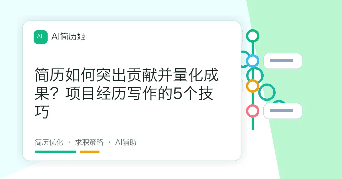 简历如何突出贡献并量化成果？项目经历写作的5个技巧