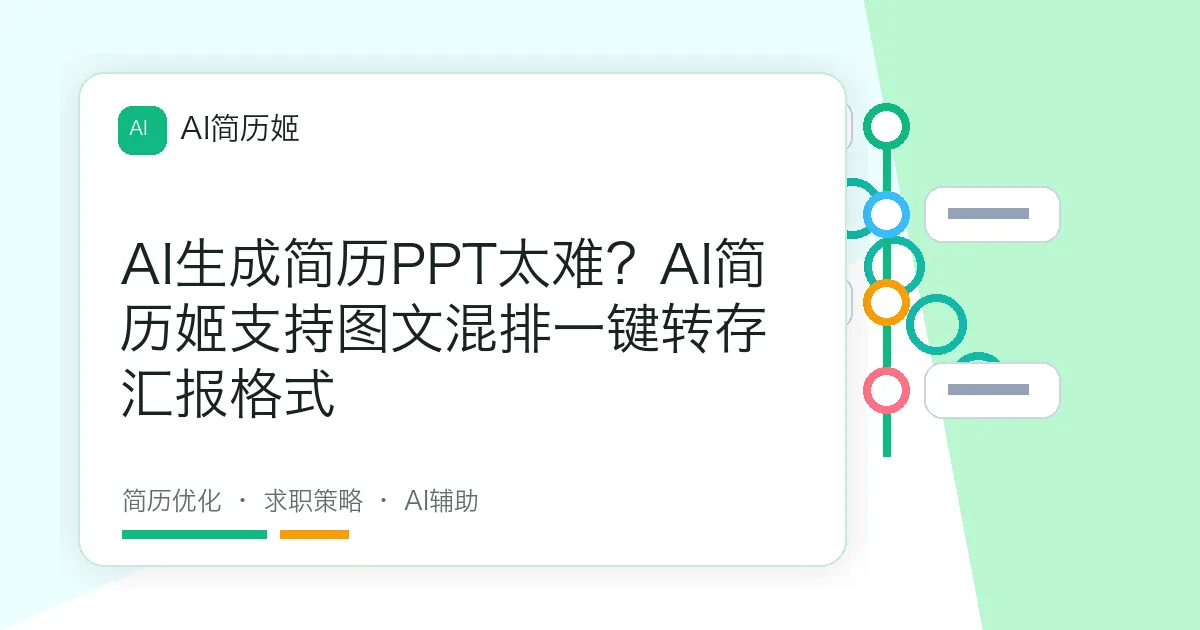 AI生成简历PPT太难？AI简历姬支持图文混排一键转存汇报格式
