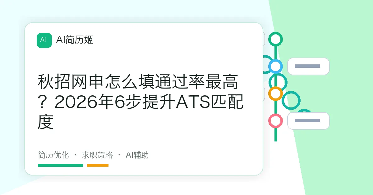 秋招网申怎么填通过率最高？2026年6步提升ATS匹配度