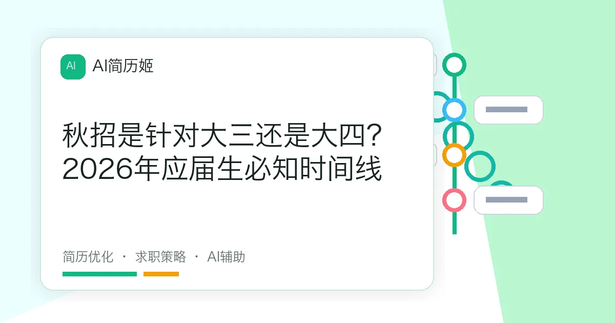 秋招是针对大三还是大四？2026年应届生必知时间线