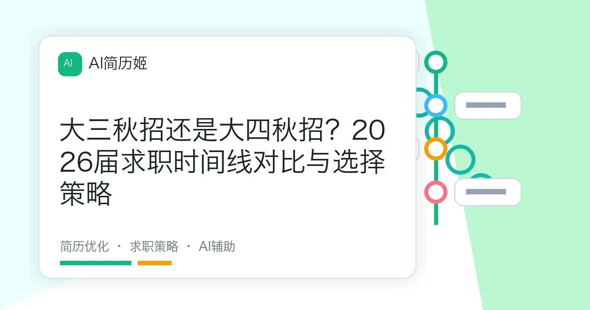 大三秋招还是大四秋招？2026届求职时间线对比与选择策略