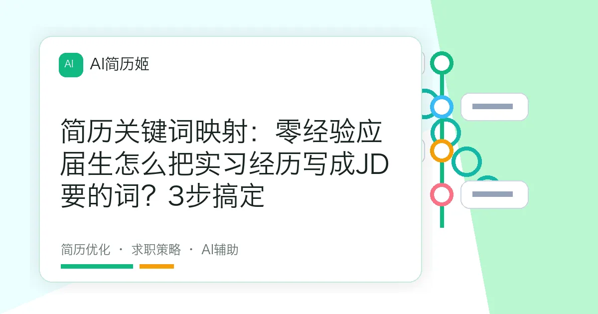 简历关键词映射：零经验应届生怎么把实习经历写成JD要的词？3步搞定