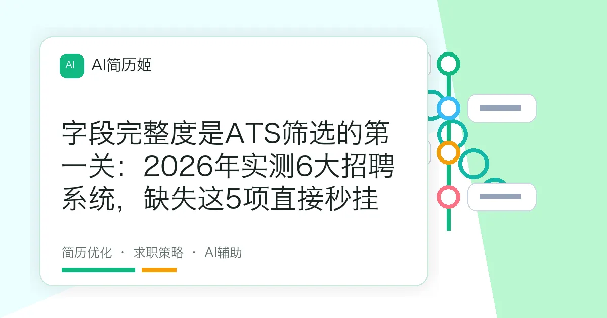 字段完整度是ATS筛选的第一关：2026年实测6大招聘系统，缺失这5项直接秒挂