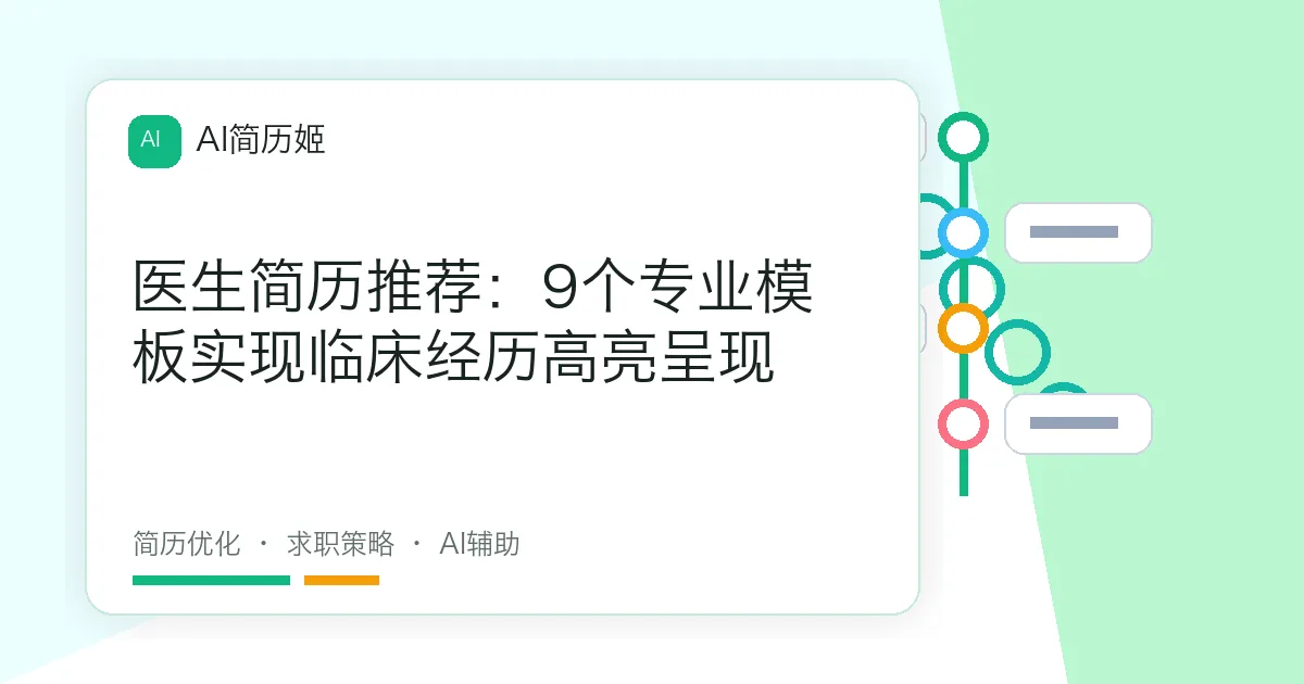 医生简历推荐：9个专业模板实现临床经历高亮呈现