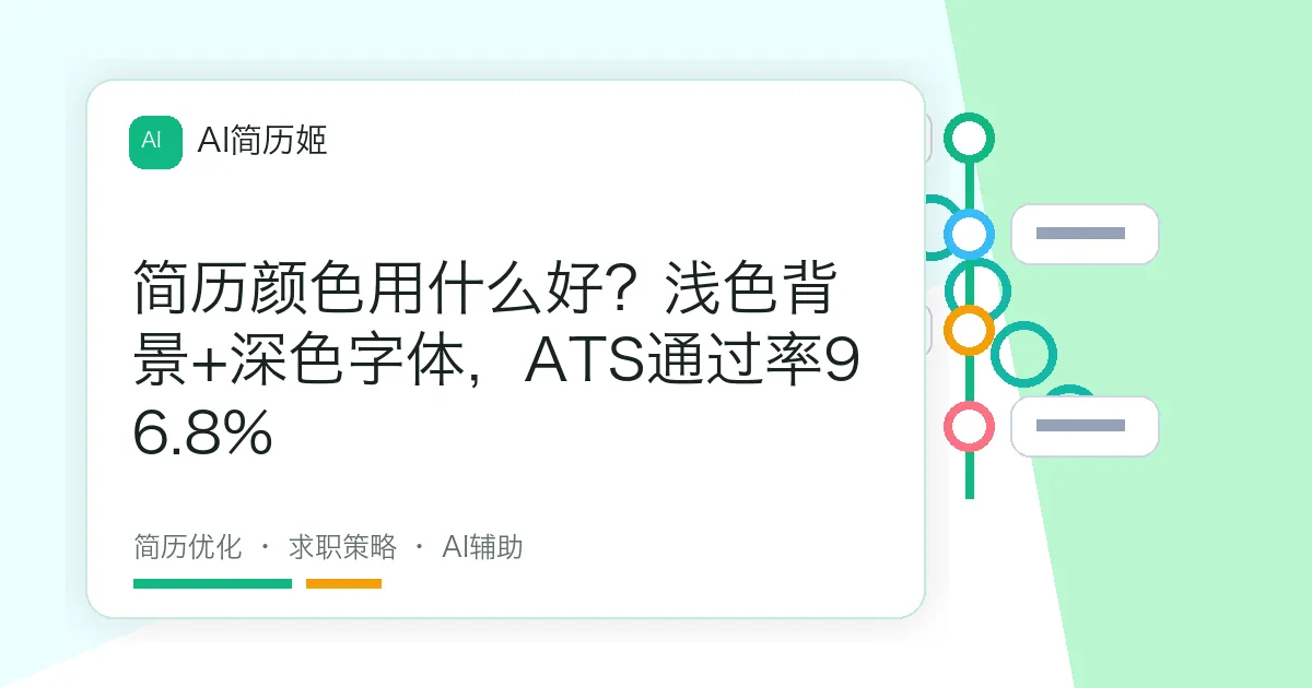 简历颜色用什么好？浅色背景+深色字体，ATS通过率96.8%