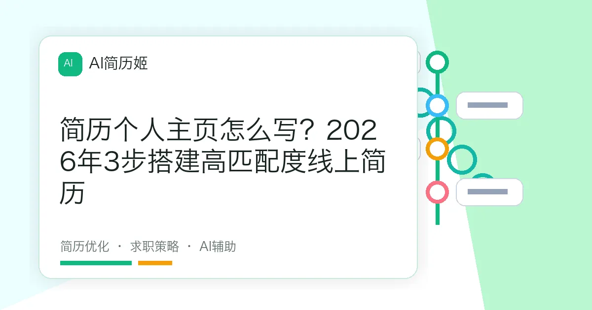 简历个人主页怎么写？2026年3步搭建高匹配度线上简历
