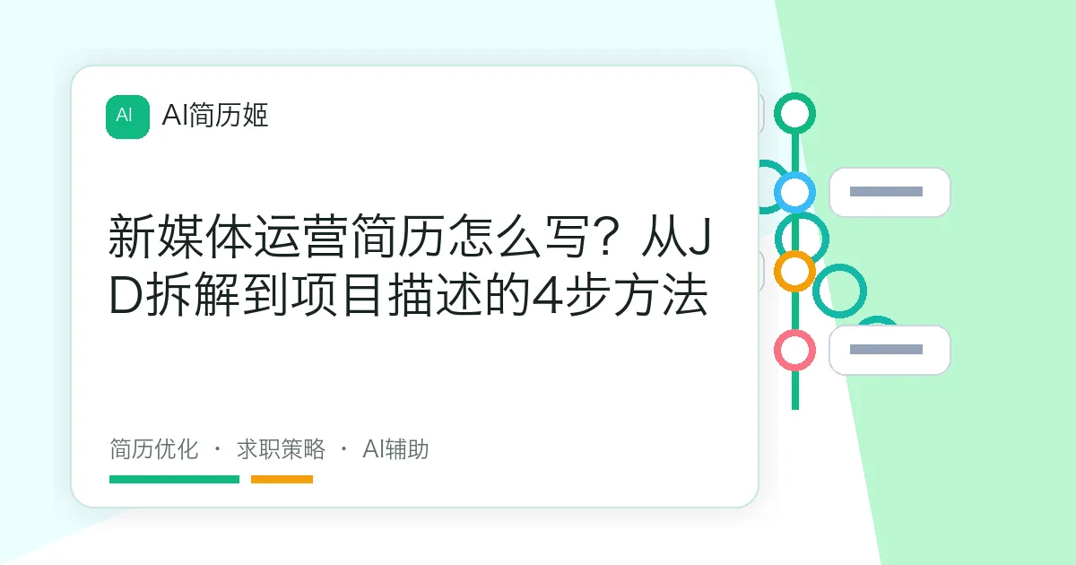 新媒体运营简历怎么写？从JD拆解到项目描述的4步方法