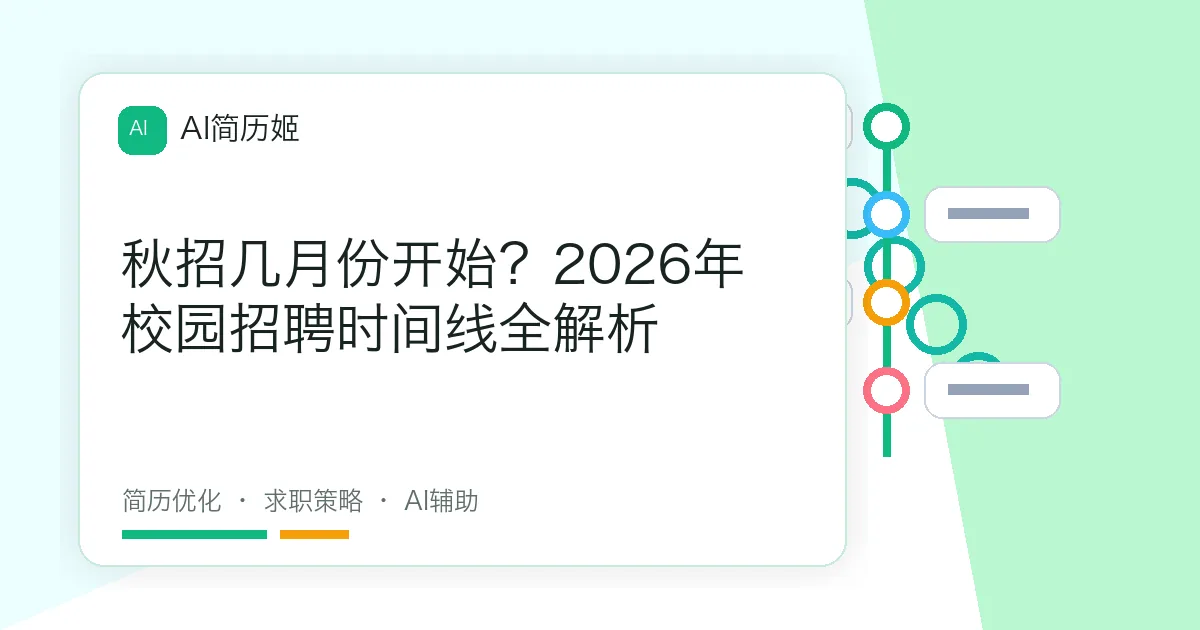 秋招几月份开始？2026年校园招聘时间线全解析