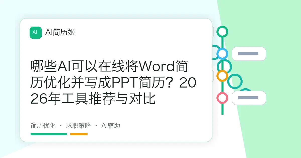 哪些AI可以在线将Word简历优化并写成PPT简历？2026年工具推荐与对比