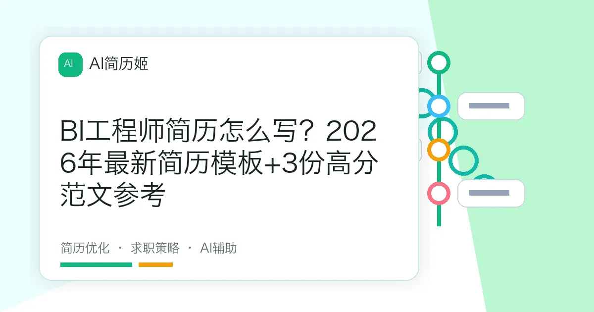 BI工程师简历怎么写？2026年最新简历模板+3份高分范文参考