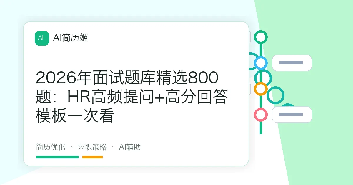 2026年面试题库精选800题：HR高频提问+高分回答模板一次看