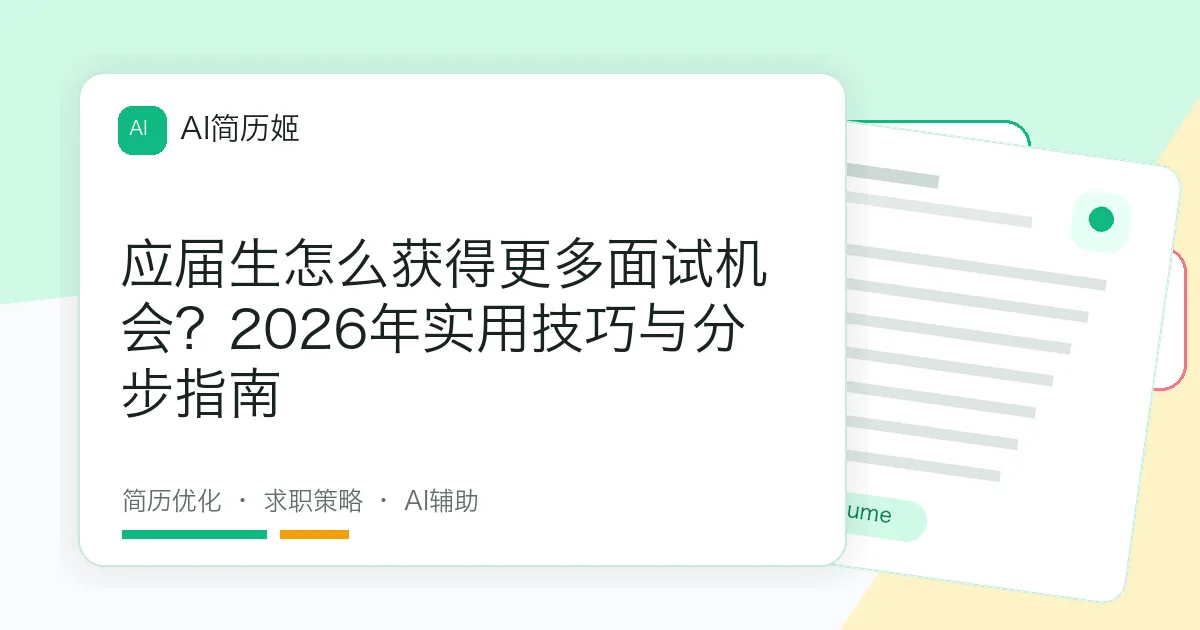 应届生怎么获得更多面试机会？2026年实用技巧与分步指南