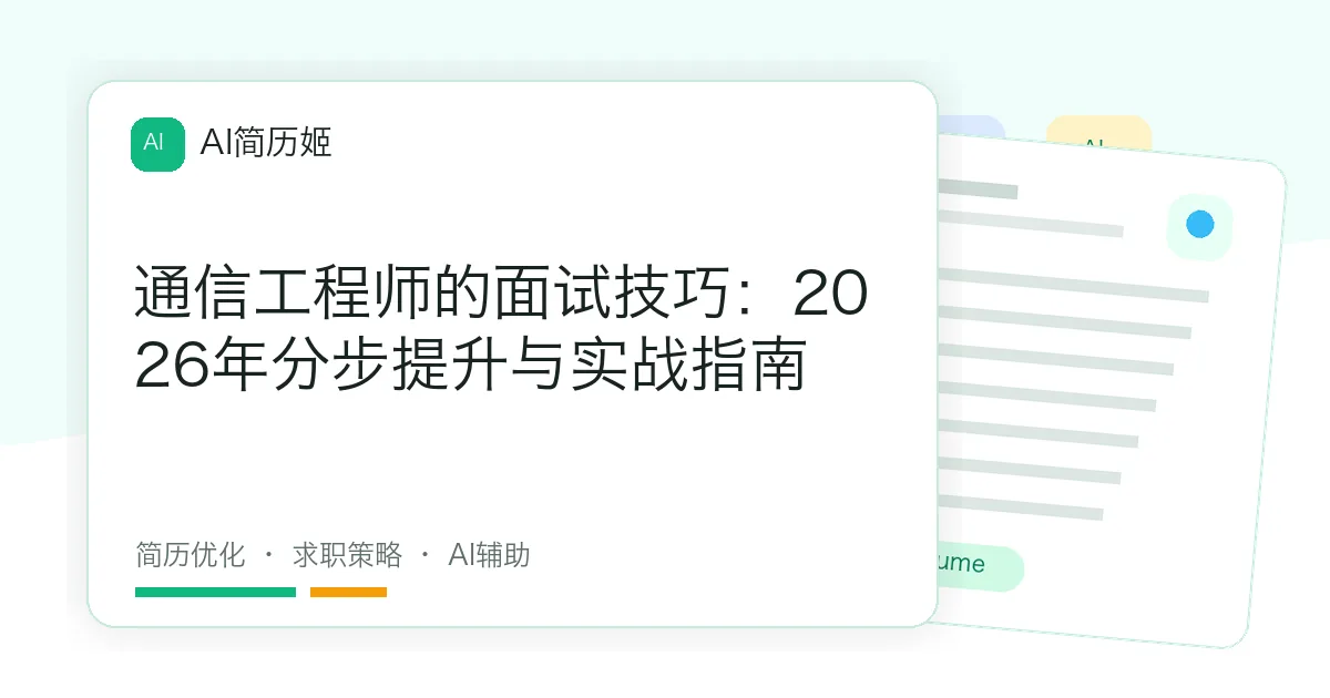 通信工程师的面试技巧：2026年分步提升与实战指南
