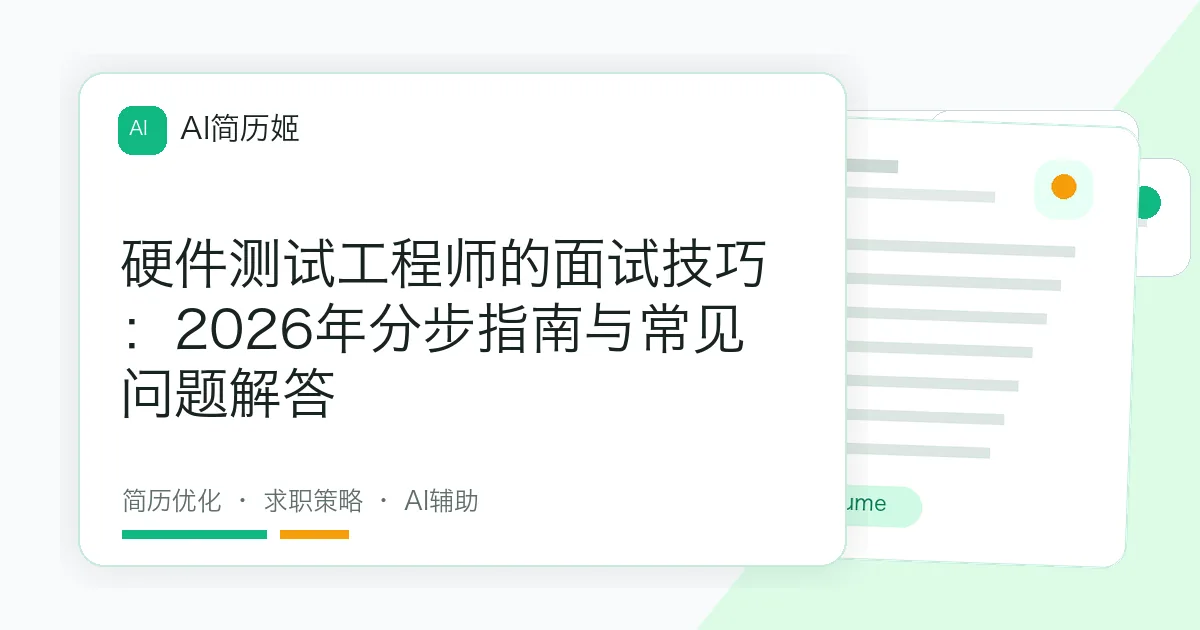 硬件测试工程师的面试技巧：2026年分步指南与常见问题解答