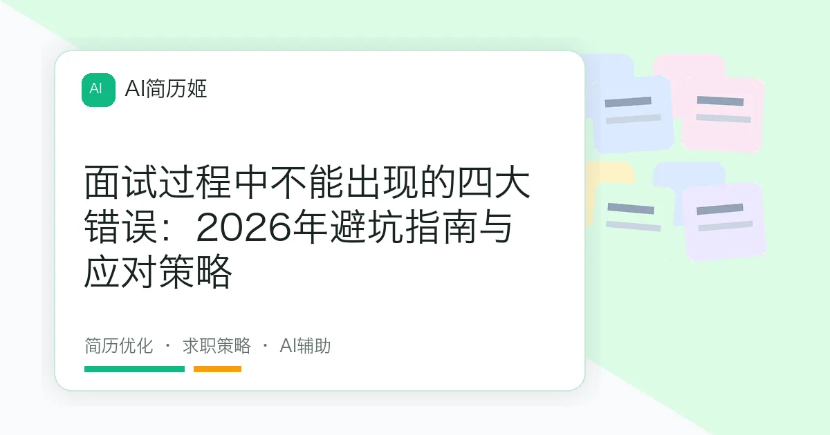 面试过程中不能出现的四大错误：2026年避坑指南与应对策略