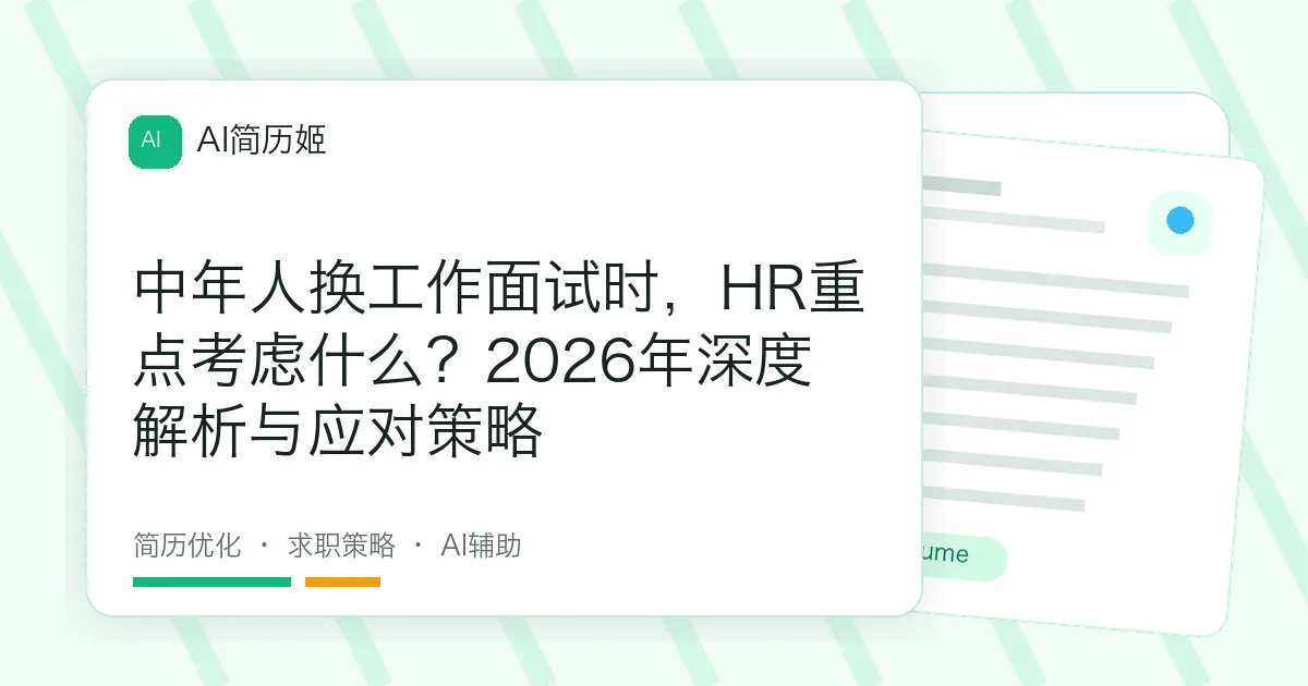 中年人换工作面试时，HR重点考虑什么？2026年深度解析与应对策略