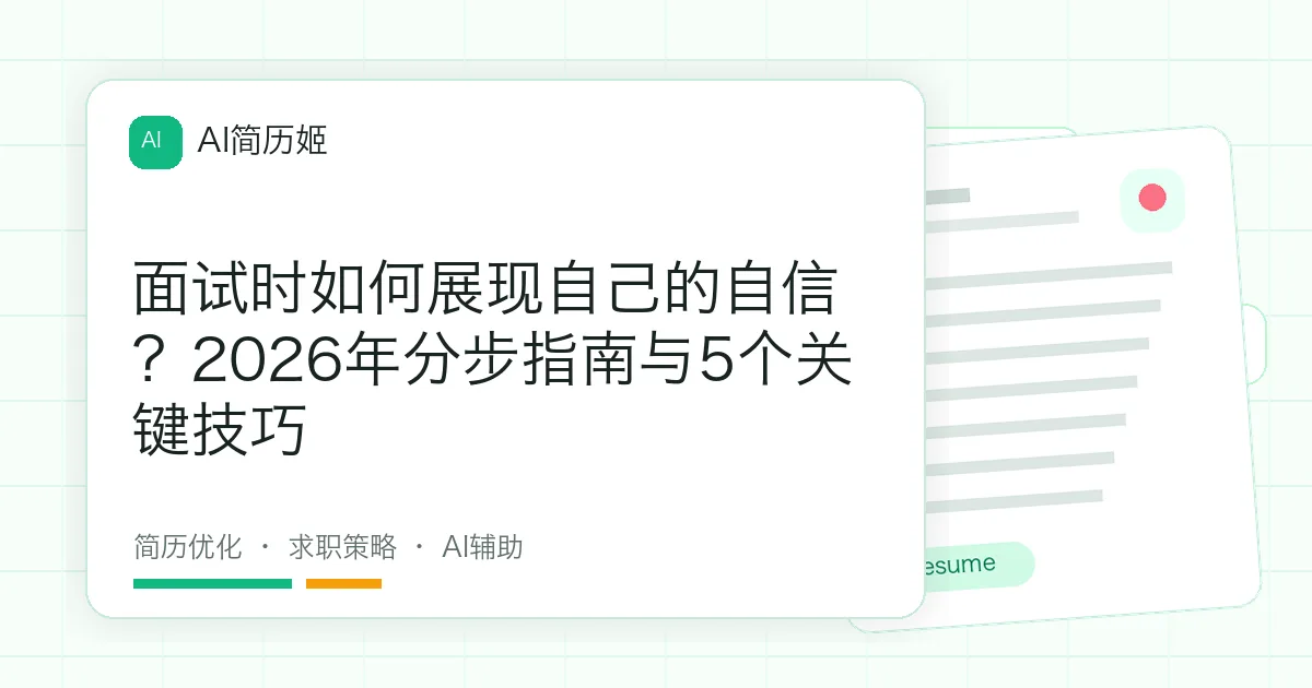 面试时如何展现自己的自信？2026年分步指南与5个关键技巧