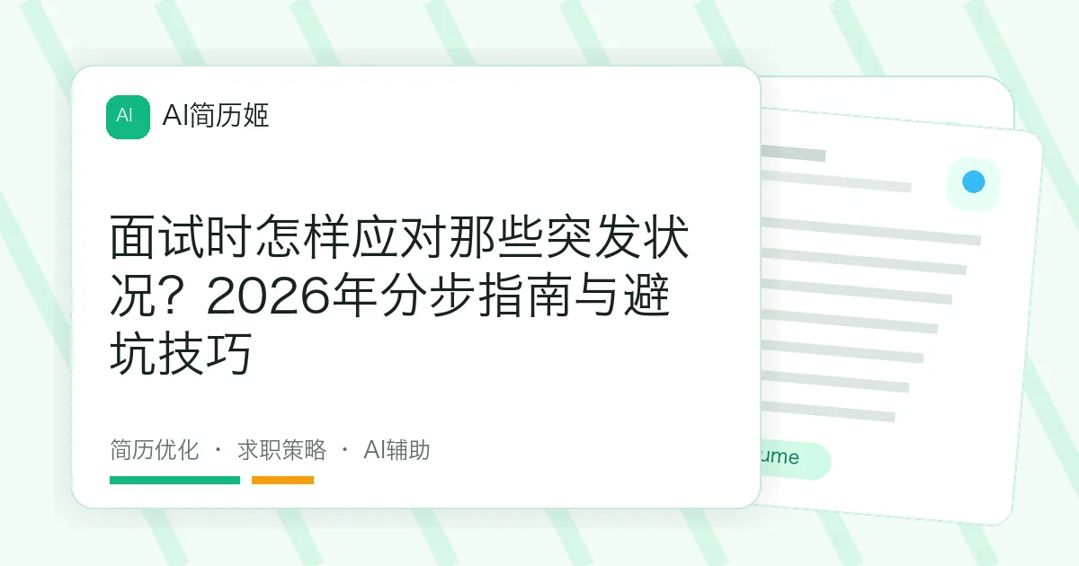 面试时怎样应对那些突发状况？2026年分步指南与避坑技巧