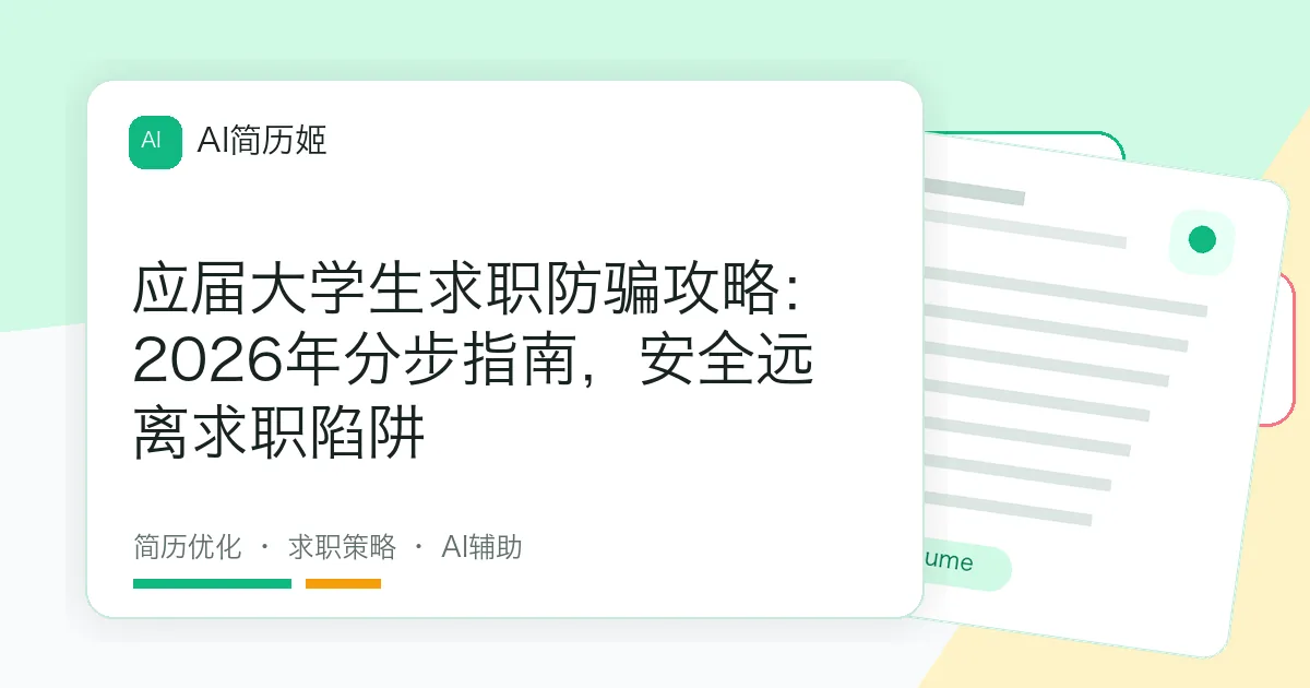 应届大学生求职防骗攻略：2026年分步指南，安全远离求职陷阱
