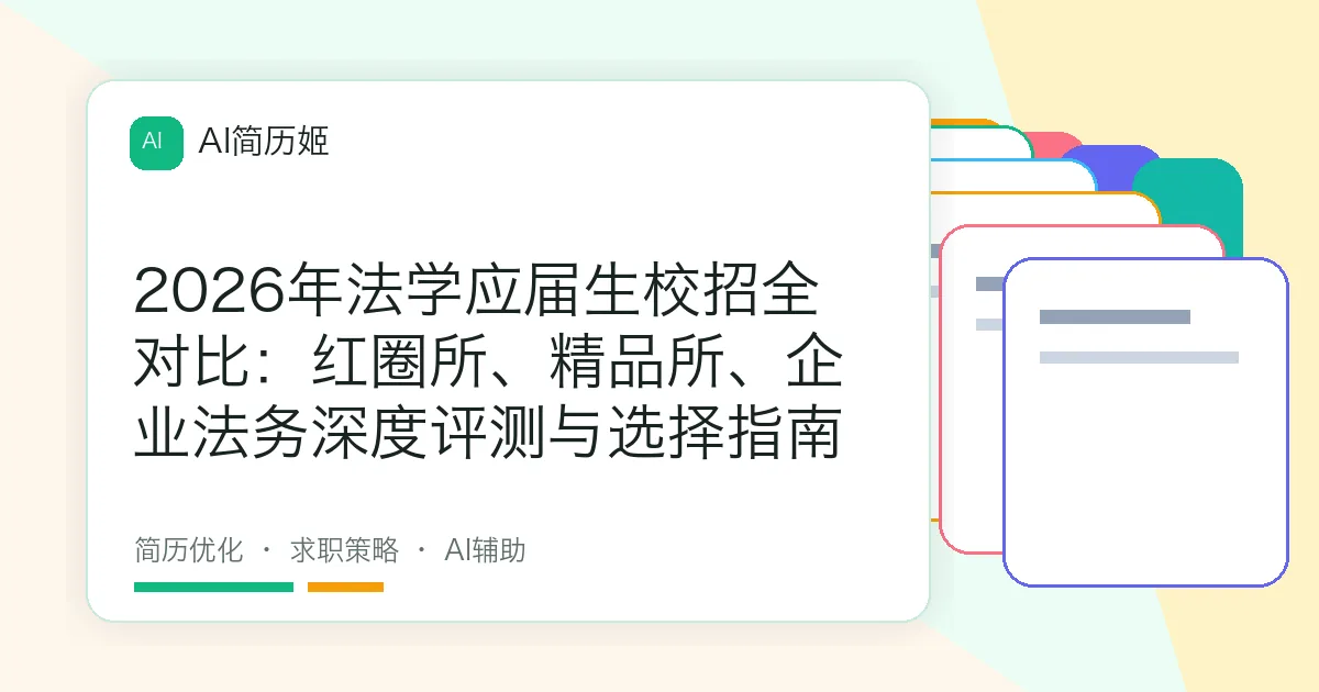 2026年法学应届生校招全对比：红圈所、精品所、企业法务深度评测与选择指南