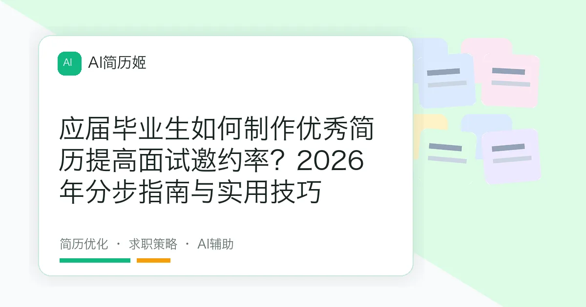 应届毕业生如何制作优秀简历提高面试邀约率？2026年分步指南与实用技巧