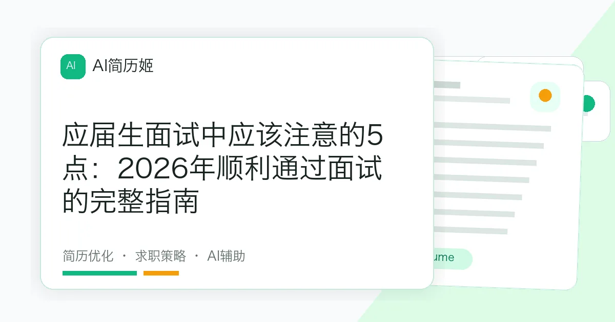 应届生面试中应该注意的5点：2026年顺利通过面试的完整指南