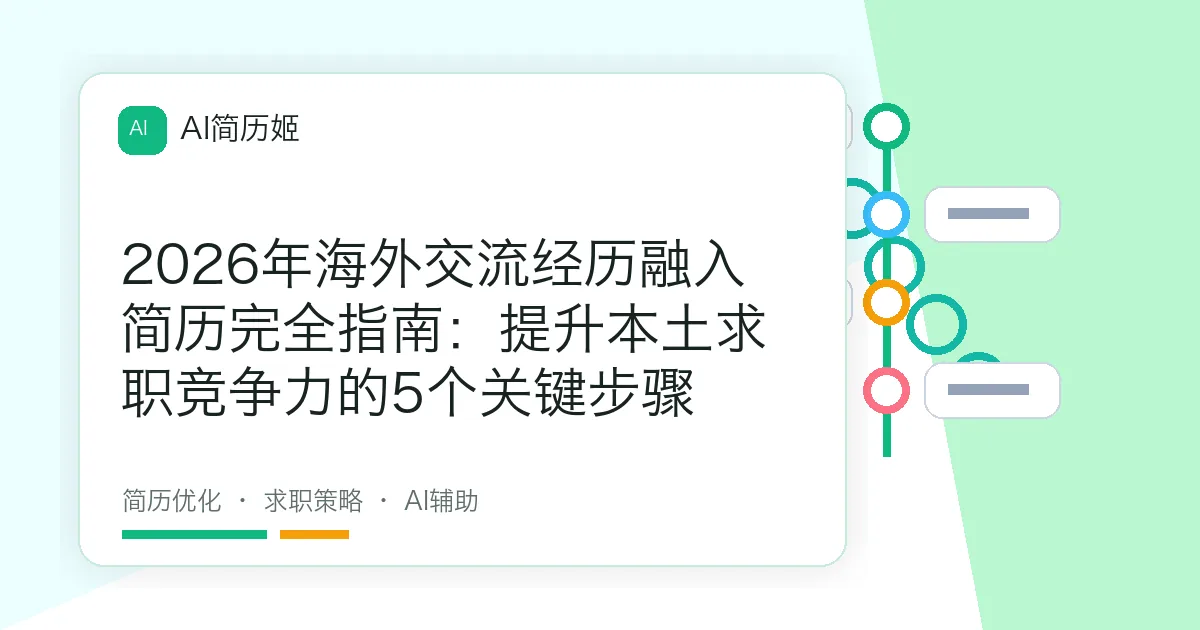 2026年海外交流经历融入简历完全指南：提升本土求职竞争力的5个关键步骤
