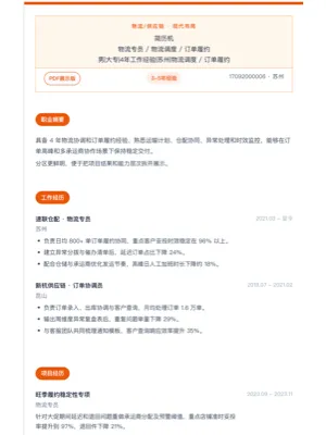 物流专员现代简历模板